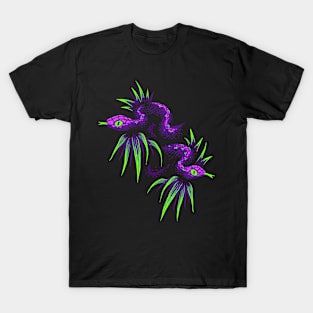 Mr Snake in the Rainforest - Purple Green T-Shirt